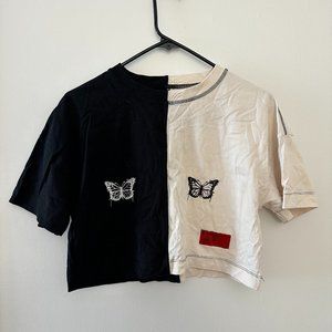 Chnge - Crop top black & white - XS